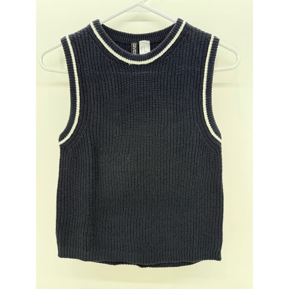 H&M DIVIDED Women's Knit Navy Sweater Vest size XS